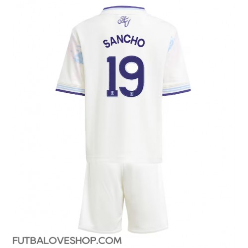 Dres Aston Villa Jadon Sancho #19 Tretina pre deti 2025-26 Krátky Rukáv (+ trenírky)